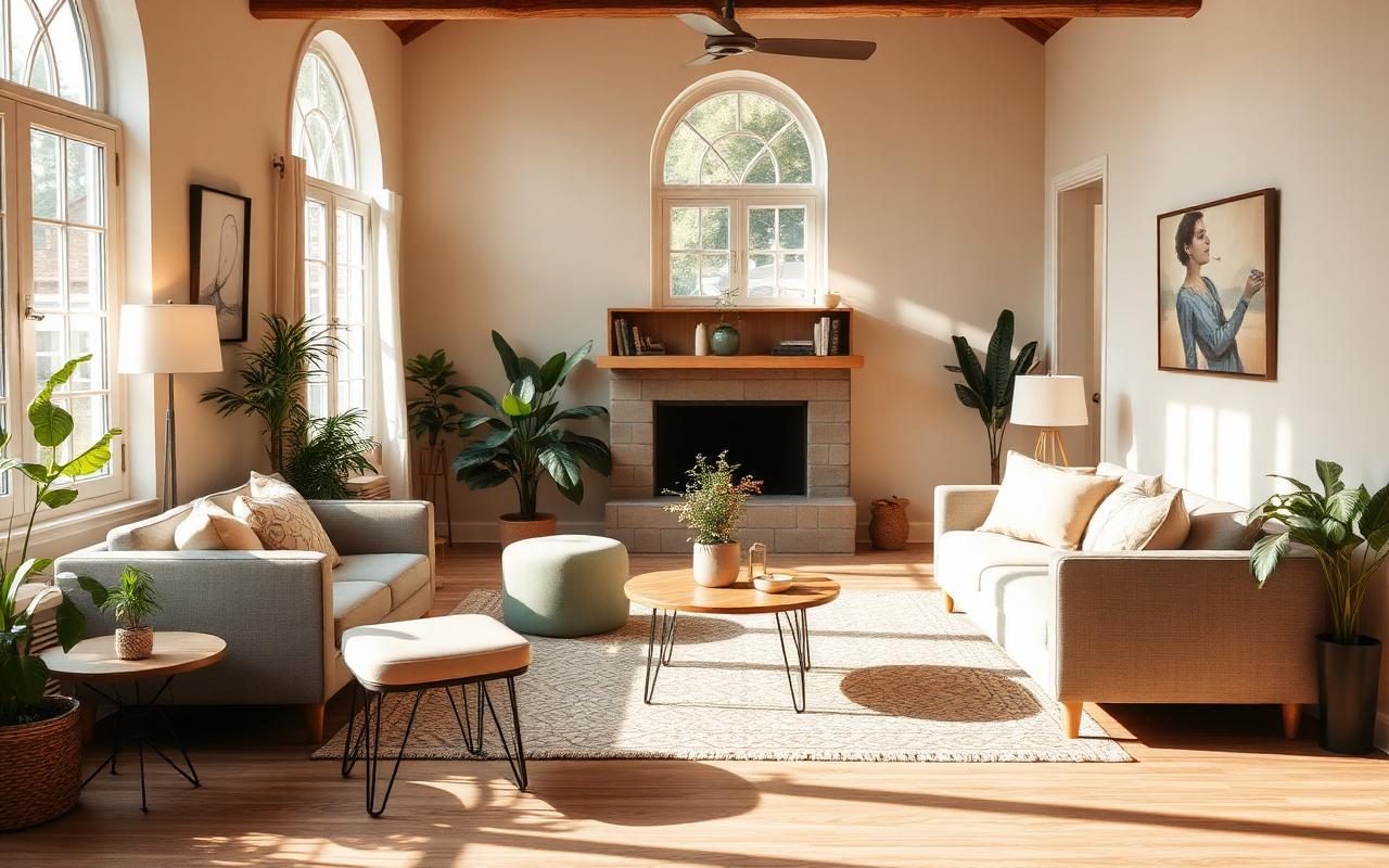 Welcoming common area at SGE Recovery Home